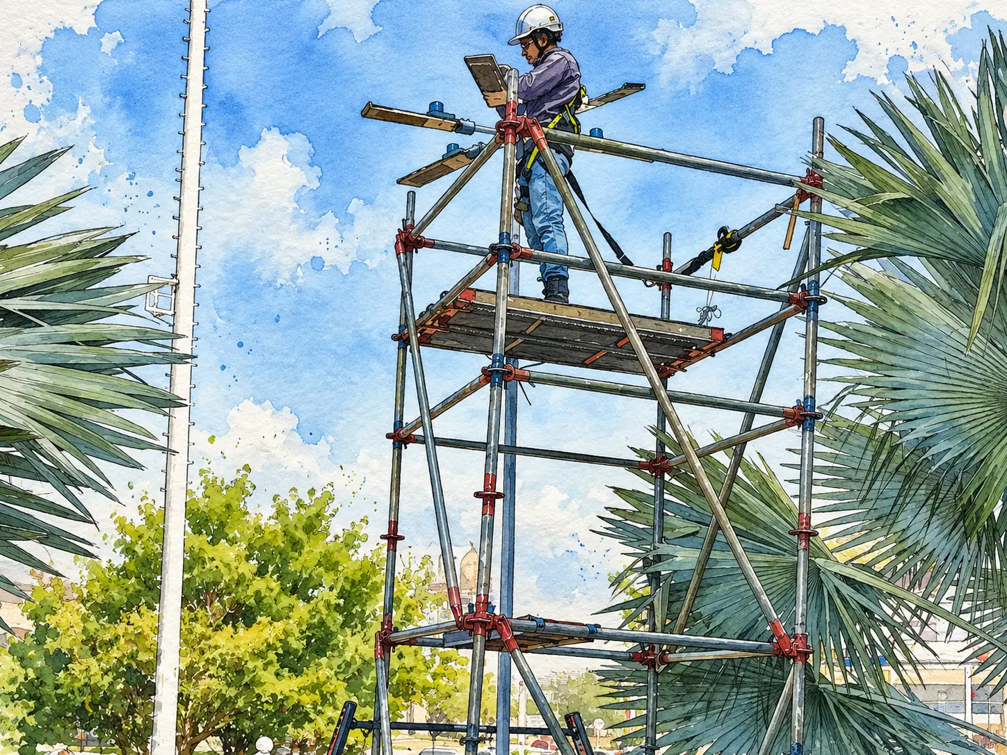 Acuarela del proyecto mantenimiento e instalación de luminarias en parque y zonas verdes